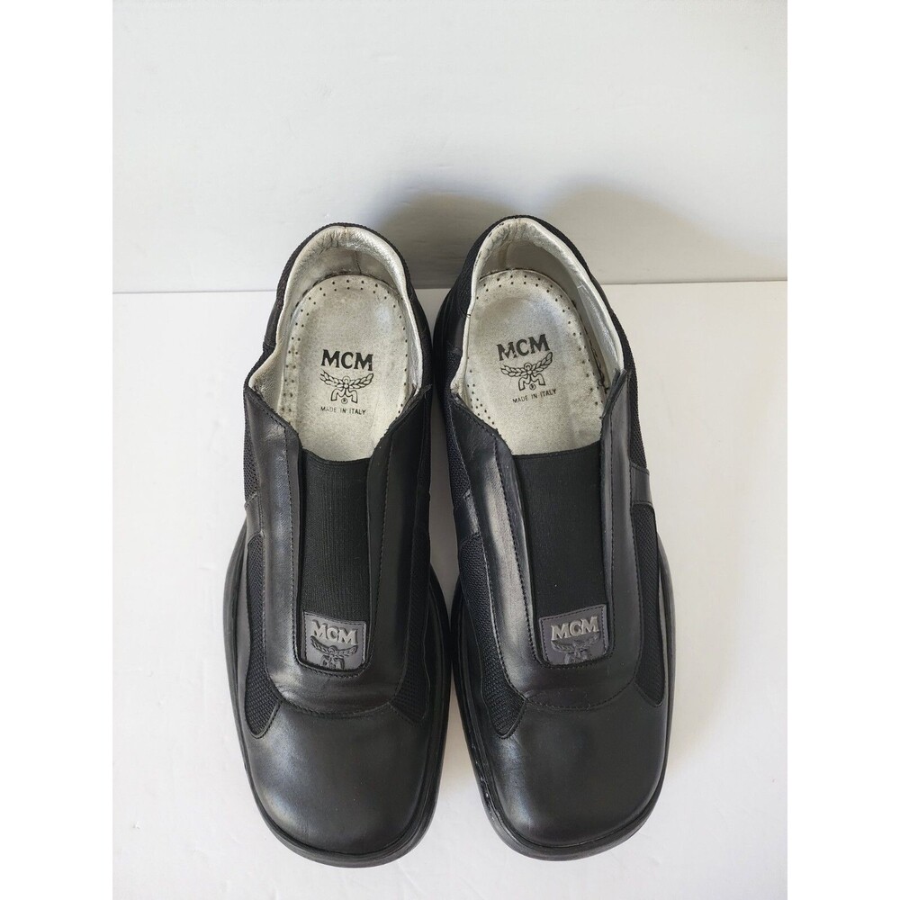 Vtg MCM Men's Black Loafers Leather Moccasins Slip On Shoes Size 10 Eur 43